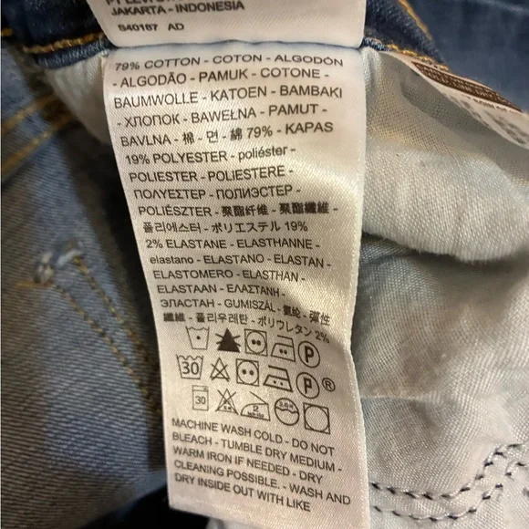 Levi's Distressed Blue 711 Skinny Jeans - Picture 5 of 8